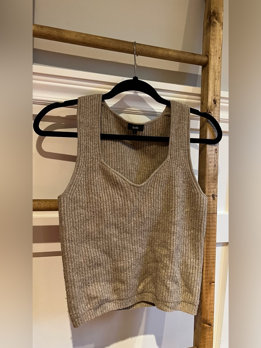 Knix Tan Ribbed Belted Cardigan + matching tank - Picture 2 of 4